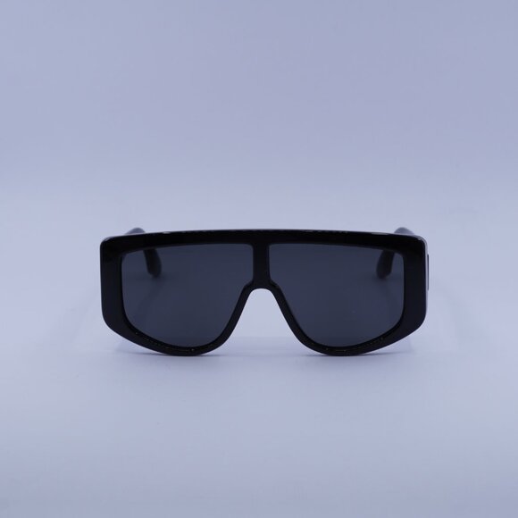 Victoria Beckham VB664S 001 Sunglasses Black Shield Frame, Dark Grey Lenses main image 4